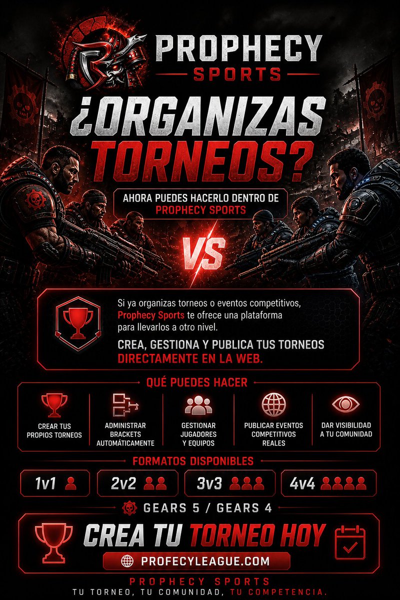 ProfecySports's tweet photo. ¿organizas torneos?
Ahora puedes hacerlo dentro de Prophecy Sports.
Crea, gestiona y publica tus eventos en un solo lugar.
🔥 https://t.co/TM2SybcZEs https://t.co/7FZBjG7QFz