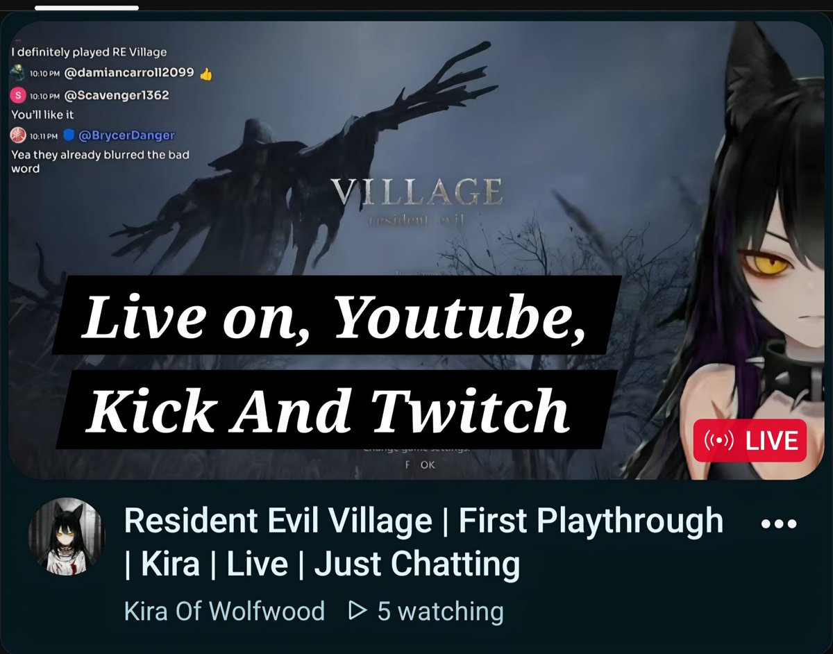 kiraofwolfwood's tweet image. NOW LIVE #residentevil #live #streamer #streaming #envtuber #vtuber #scary