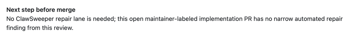 yeah, I'm proud of myself.

in case you didn't know, <a href="/clawsweeper/">clawsweeper</a> reviews are  harder to one-shot than codex reviews. 🏋️‍♂️

🦞💅