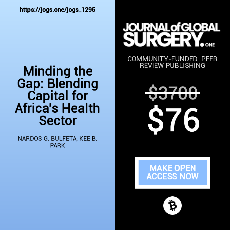 jogs_one's tweet photo. Africa faces a $66B health financing gap.
Can blended finance help close it? New JoGS opinion is out: https://t.co/rmGQr28957 Read for only $0.10 or help unlock open access for all through community contributions. https://t.co/VyQFPLdo3e