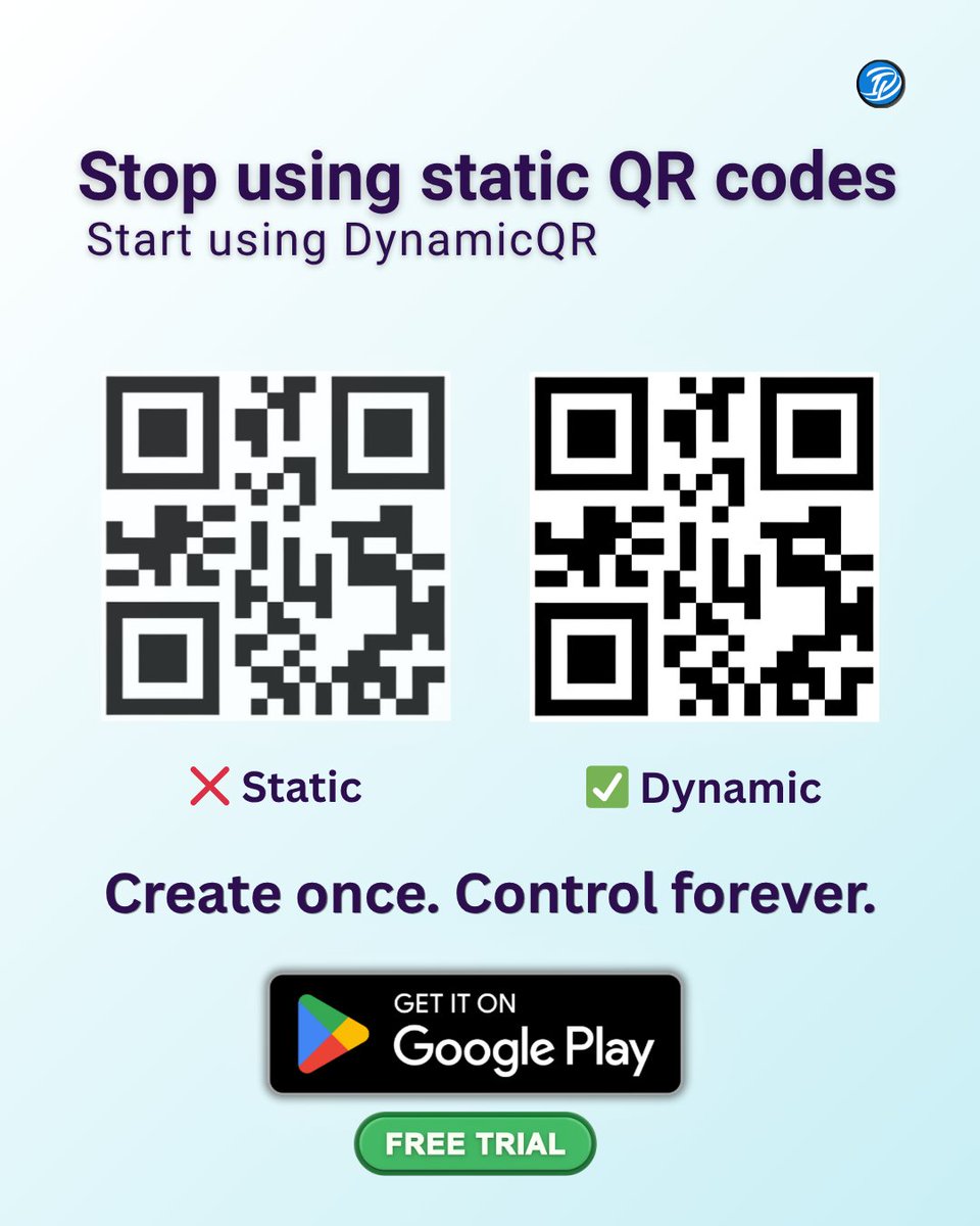 DemoDevelopers's tweet image. Stop using static QR codes ❌

Create once. Control forever. 🔄
Update your content anytime with DynamicQR 💙
👉 Link in bio

#DynamicQR #QRCode #AndroidApp