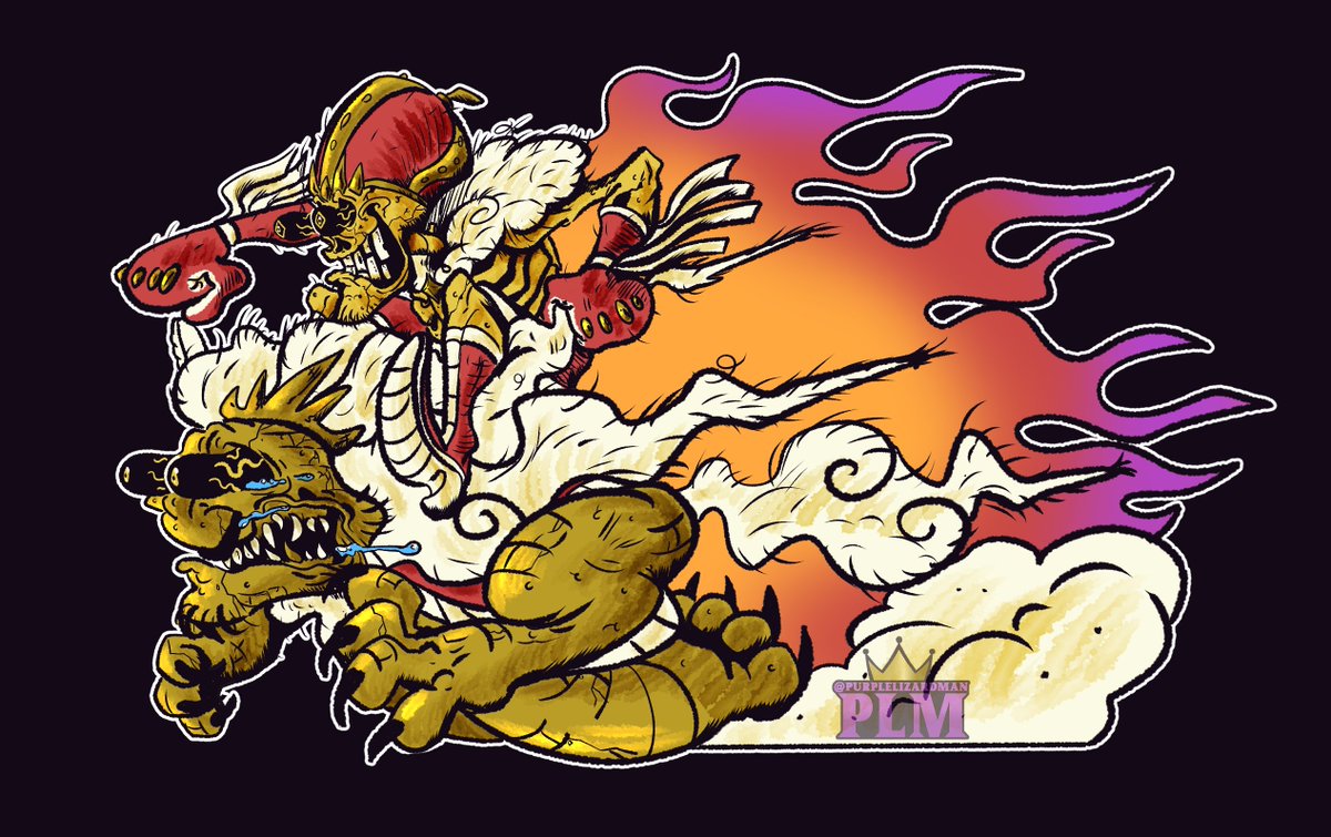 PurpleLizardMan's tweet image. The instant I thought of this it had to be made.

I think I'm getting good at mimicking this style!

#art #artists #oc #ocart #characterdesign #webcomic #comics #indiecomics #skeleton #lion #edroth