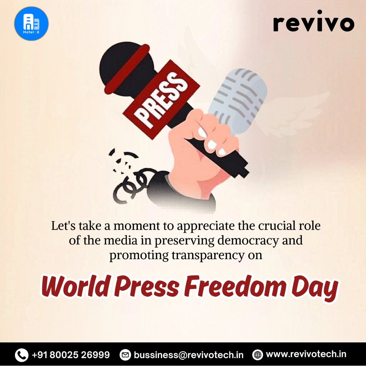 revivotech's tweet photo. Honoring the voice that speaks truth and holds power accountable 📰✊
A free press is the foundation of a strong and transparent democracy.
Happy World Press Freedom Day!

#PressFreedomDay #WorldPressFreedomDay #FreeMedia #Journalism #Truth #Democracy #FreedomOfSpeech #RevivoTech https://t.co/UG1Pt7OY8g