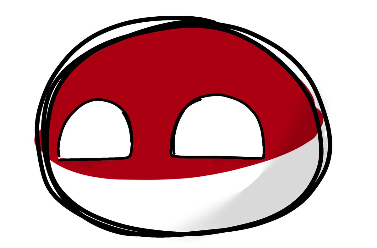 こっちがポーランドボール #ポーランドボール #イラスト