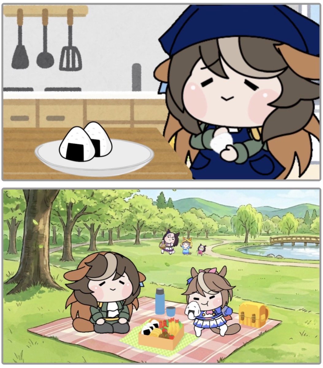 【ウマ娘たぬき】
ピクニックに来たカイチョーとテイオー
