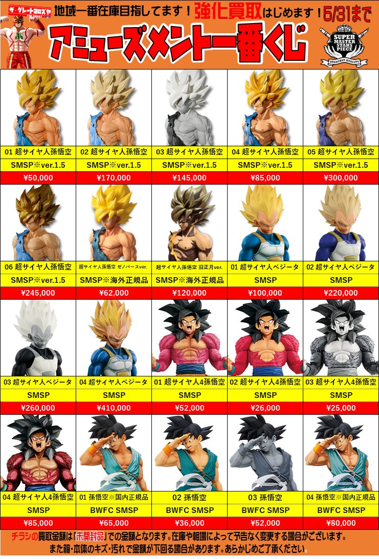 DB担当のつぶやき】 ドラゴンボール SMSPシリーズ買取金額更新しました
