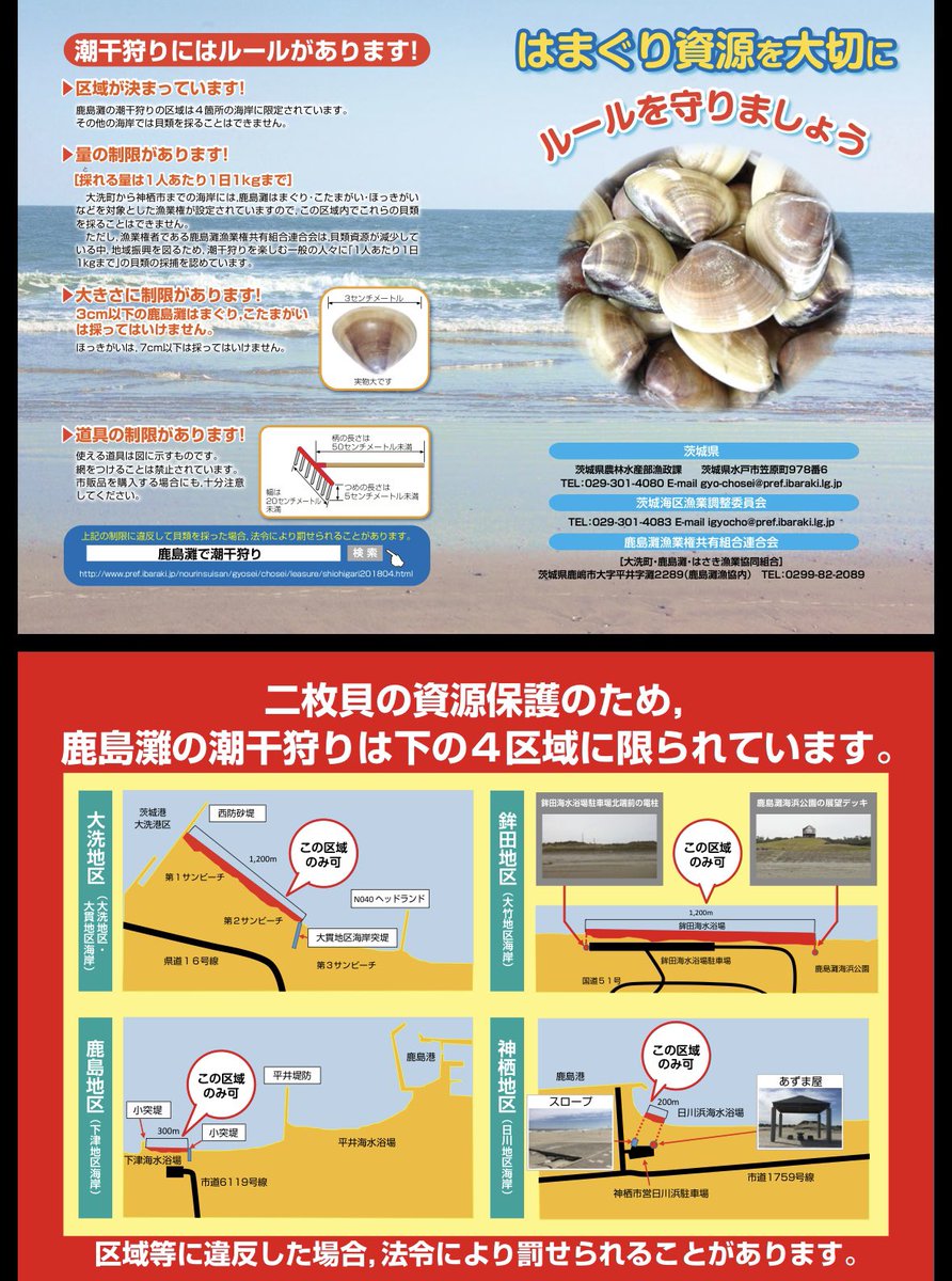 #潮干狩り #茨城