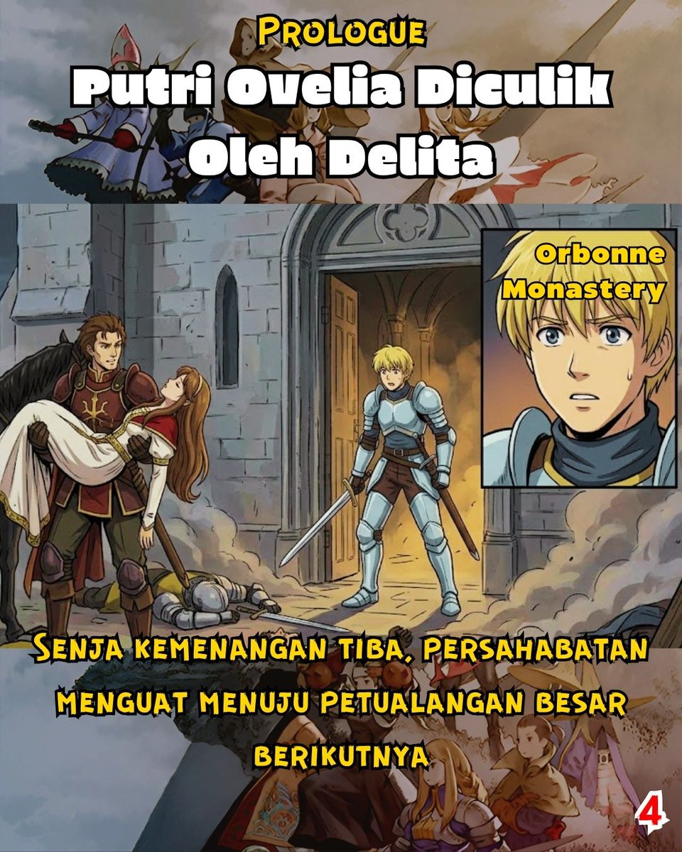 Rahmad_Andianto's tweet image. Di gereja, serangan Goltana jadi pengalihan. Ovelia diculik. Ramza terkejut melihat Delita, teman lamanya yang dikira mati, kini di pihak musuh. Musuh atau punya rencana yang belum diketahui tujuannya sebenarnya

#finalfantasytactics #fft #playstation