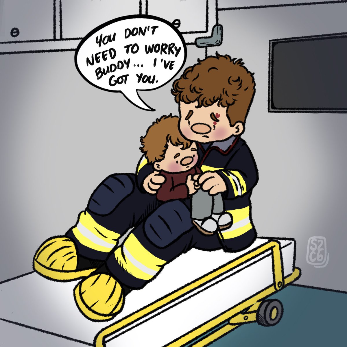 Comforting people comes part and parcel with the job, but it never gets easier for Buck. Especially right now. Especially when he can’t fix it for Theo, or himself in that moment.