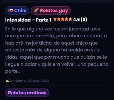relatos_gay_cl's tweet photo. Intensidad – Parte 1 🍆🔥

𝗥𝗘𝗟𝗔𝗧𝗢 𝗖𝗢𝗠𝗣𝗟𝗘𝗧𝗢: https://t.co/pVgX6iBjU1 https://t.co/wtrLKhgPCy