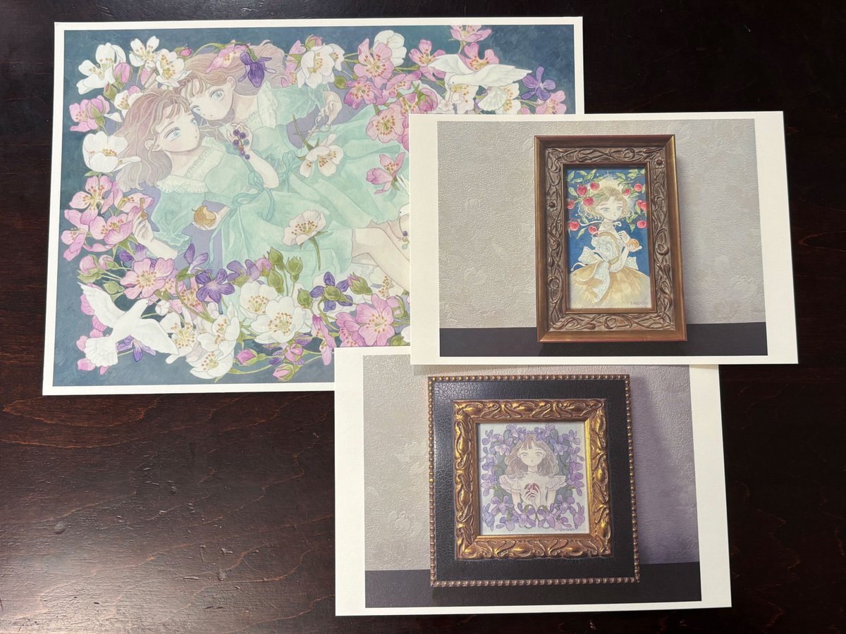 アートカードセット、綺麗に刷り上がりました🌹 原画の完売記念として