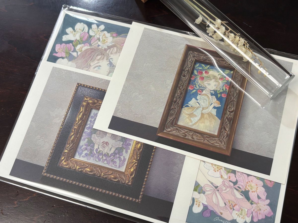 【オリジナル原画】　ご予約品　6点 アートカードセット、綺麗に刷り上がりました🌹 原画の完売記念として