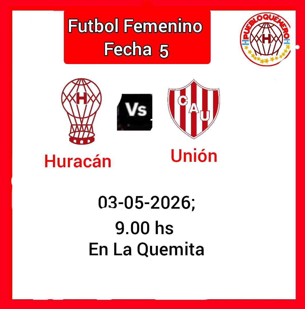 #Huracan  Huracán vs Unión femenino 
seguínos puebloquemero 
#VamosGlobo #elglobo
#HuracánYNadamas
<a href="/CAHuracan/">CA Huracán</a> <a href="/ElOjo_Huracan/">El Ojo del Huracán</a>