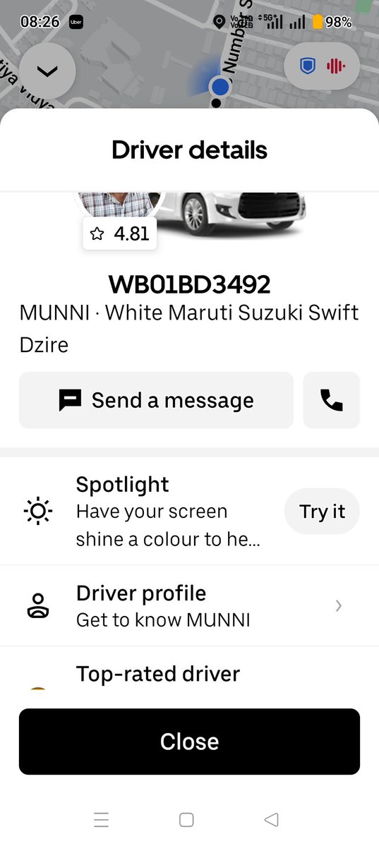 Samrat13's tweet image. @Uber @Uber_India @UberIN_Support sharing live incidence of @Uber_India "top driver" in #kolkata 
Accepts ride &amp;amp; comfortably parks 🚕meters away, neither cancelling not coming. Even after 20mins pass @UberIN_Support does nothing to check why 🚕is nt moving
Such drivers blacklist