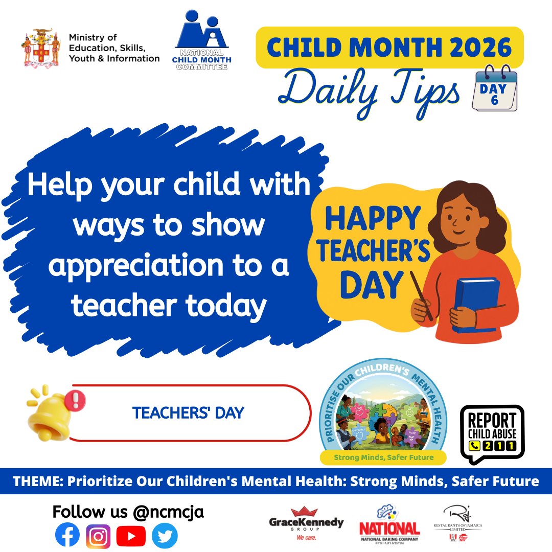 ncmcja's tweet image. Child Month Daily Tips: Days 5-7
#childmonth