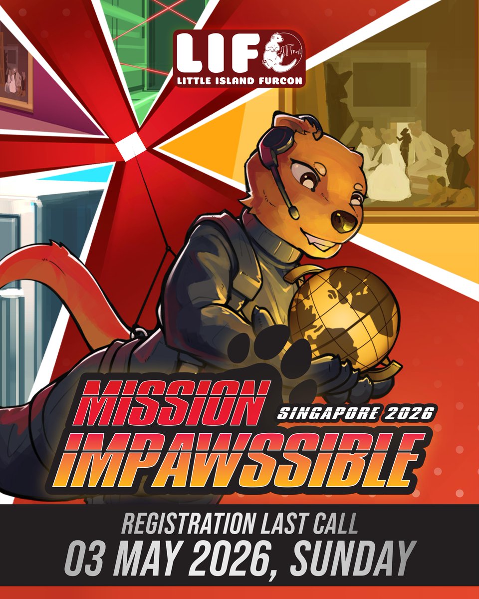 LittleIslandFC's tweet photo. It's the final countdown!⏳

LIFC 2026: Mission impawssible registration closes in less than 24 hours! Grab your tickets NOW! ⏰

To #LIFC2026 attendees who have already registered, do check and make sure your details are correct (badge name, shirt size, etc) 📝

#LittleIslandFC https://t.co/Di8nNdnnQu