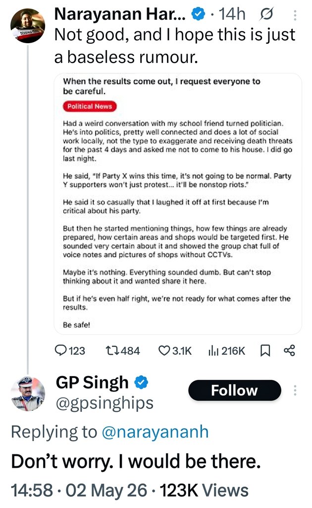 MrsGandhi's tweet image. With #WestBengal on high alert, this level of vigilance &amp;amp; preparedness is exactly what keeps people safe &amp;amp; confident. 

Full marks to Shri @gpsinghips for staying alert &amp;amp; ahead of the curve. This is next level promptness!!👏🏻👏🏻