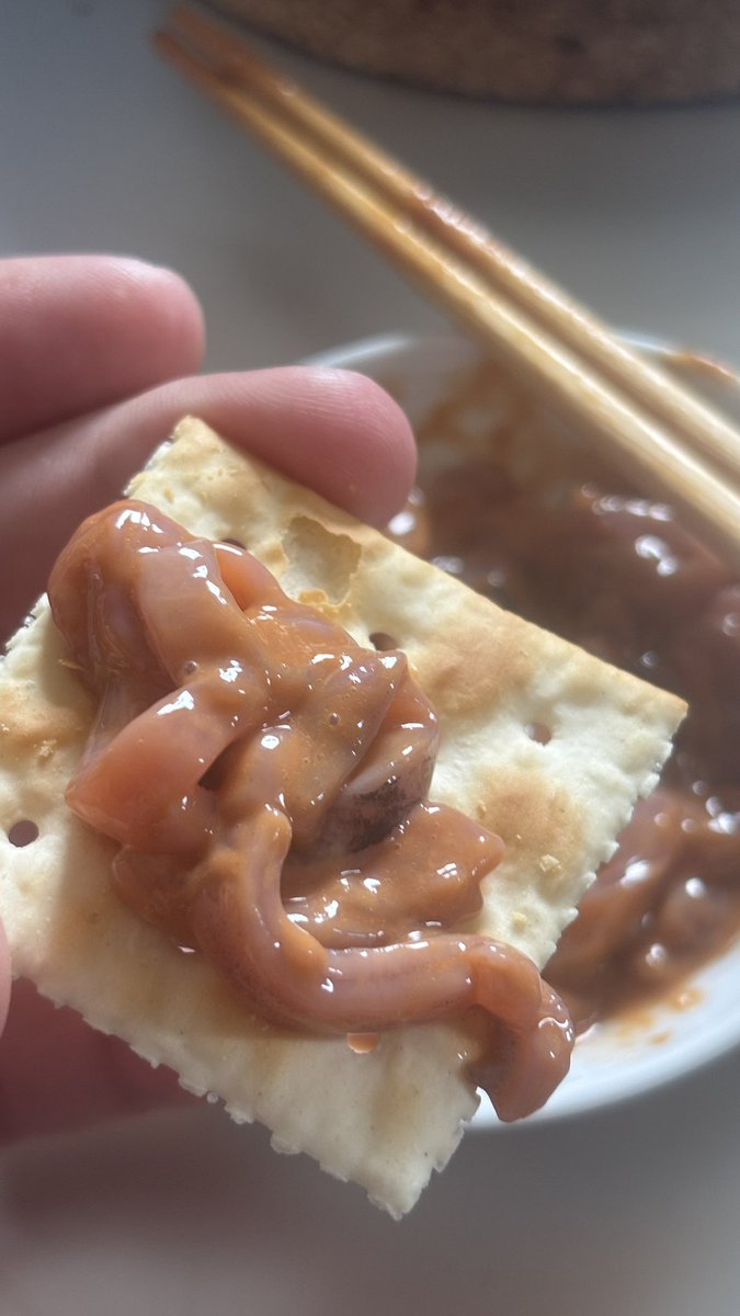 msno1983's tweet photo. クラッカーに塩辛がうまい😋 https://t.co/AXt1SYAC3x