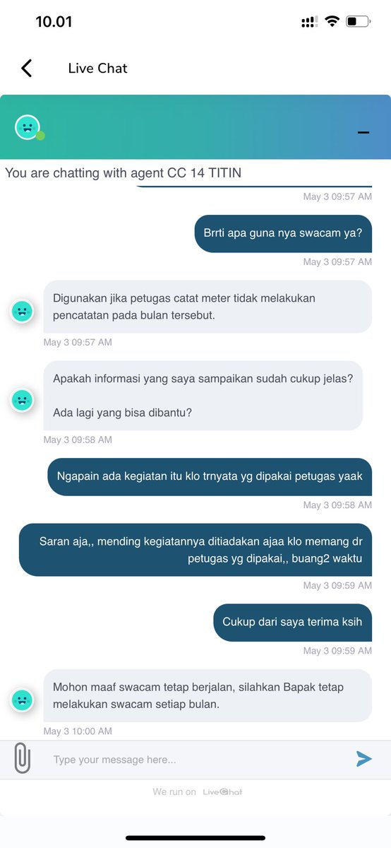 utho22's tweet photo. @pln_123 apa guna nya swacam yaa jika yang dipakai tetap petugas 😅😂
Buang buang waktu pelanggan ajaa boss jadi beda nilai kwh nyaa kocaaakk kocaakk
Hilangin ajaa program swacam mendingan dah https://t.co/GSnNIzj0C8