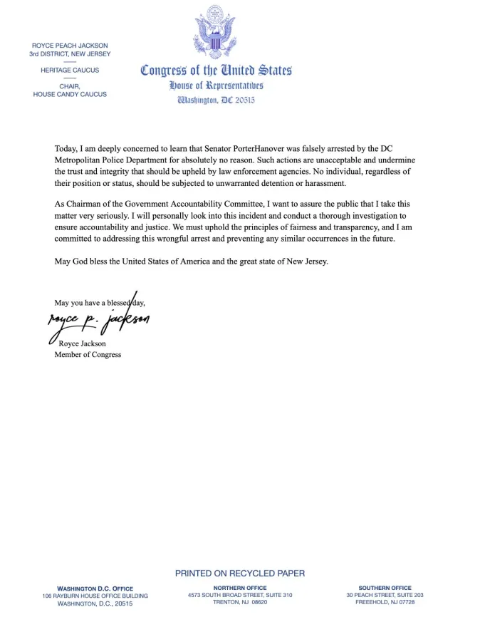 JacksonRoyceAP's tweet photo. Congressman Royce Jackson releases the following statement regarding the unlawful arrest of Senator Porter Hanover this evening in Washington D.C. https://t.co/l5tihpdkv0