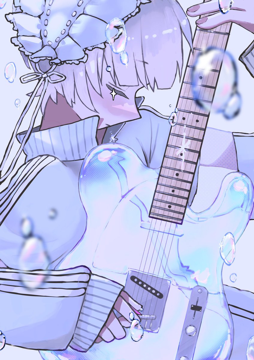 ttto_1010's tweet photo. ギター連作🎸⚡️🫧✨
 #ゴールデンウィークSNS展覧会2026 https://t.co/uHDhs8ZWDf