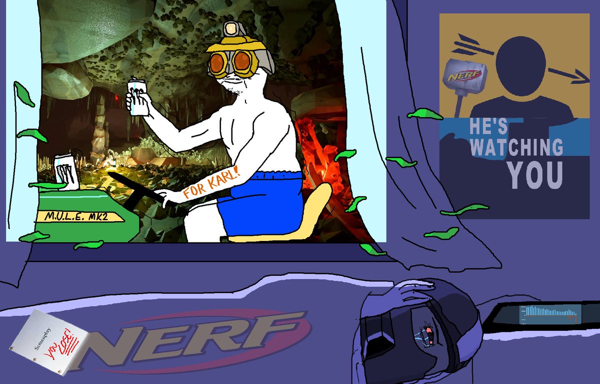 OG_Mailman's tweet photo. After being severely infuriated by Helldivers 2 and Arrowhead, my friends have decided to flock to Deep Rock Galactic. I made an image to commemorate such an occasion.
"A BAD DAY ON HOXXES IV BEATS A GOOD DAY HELLDIVING!" https://t.co/Vdh30QBdnB