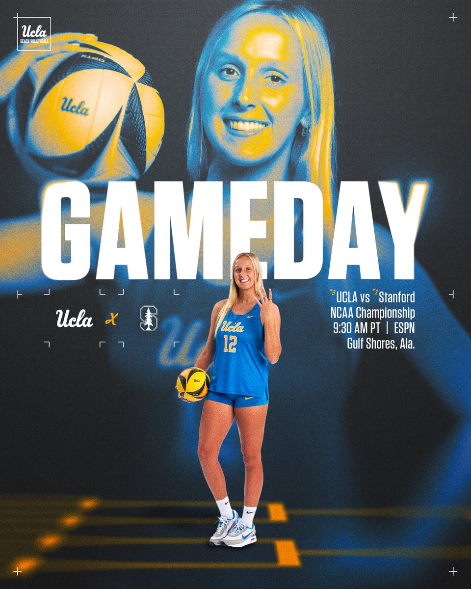 uclabeachvb's tweet image. All the hard work and preparation has led us to this. 

It's National Championship #Gameday! 

🆚: Stanford
📍: Gulf Shores, Ala.
⏰: 9:30am PT
📺: ESPN
💻: espn.com/watch/
📊: statb.us/b/658988
#GoBruins