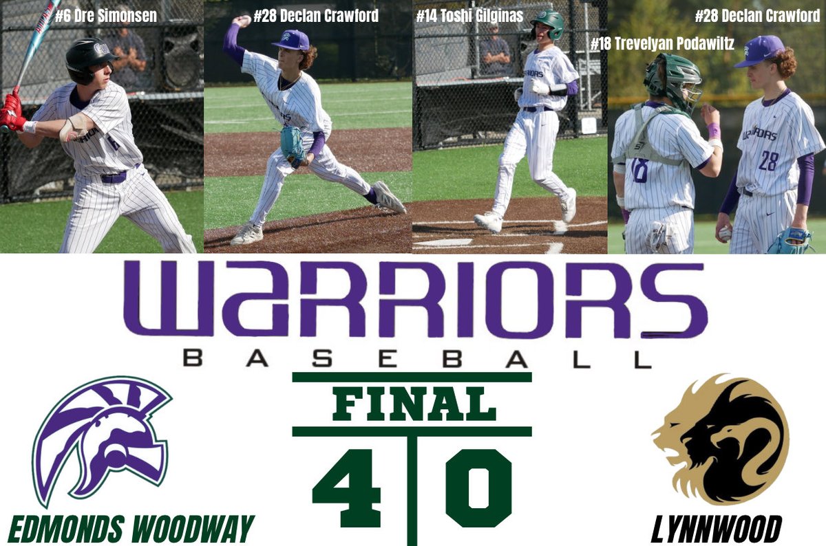 EWBaseball's tweet photo. Again, a little late getting these out here…Game 1 vs Lynnwood on 4/24. Warriors take care of business! https://t.co/xz0OSzLyqq