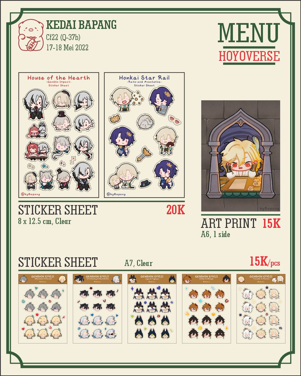 byBapang's tweet photo. Fandom: Hoyoverse
#CF22 #comifuro22 #comifuro22catalogue
#cf22preorder https://t.co/FZo8a1VUtt