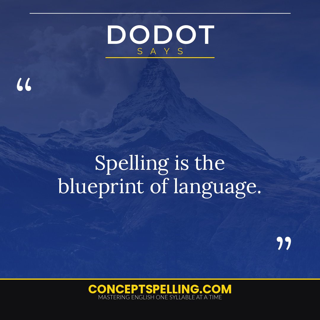 ConceptSpelling's tweet image. Dodot says:
Spelling is the blueprint of language.

#ConceptSpelling #PYBOPBlog #English #EnglishSpelling 
#Syllables #Words #Puzzles #PYBOPPuzzles
#LearnEnglish #Spelling #EnglishLearning #WordGames 
#Homeschooling