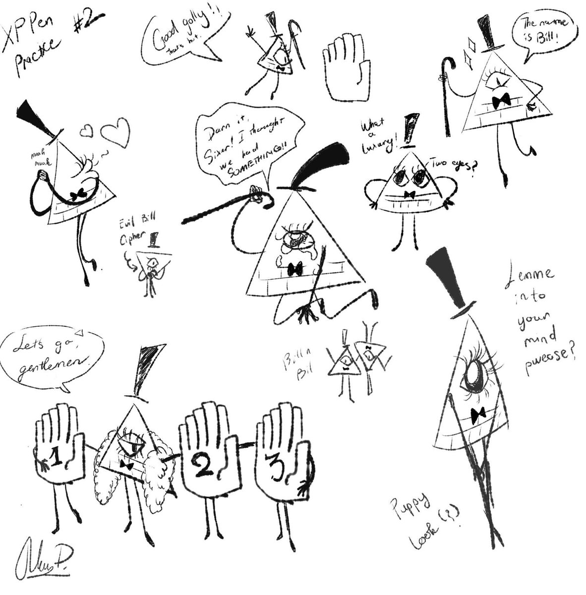 phantasmknight's tweet photo. That's a lot of Bill(s)!
Stylus pen practice anyway. 🖋️ 
#billcipher #gravityfalls https://t.co/zjvcXzDI9z