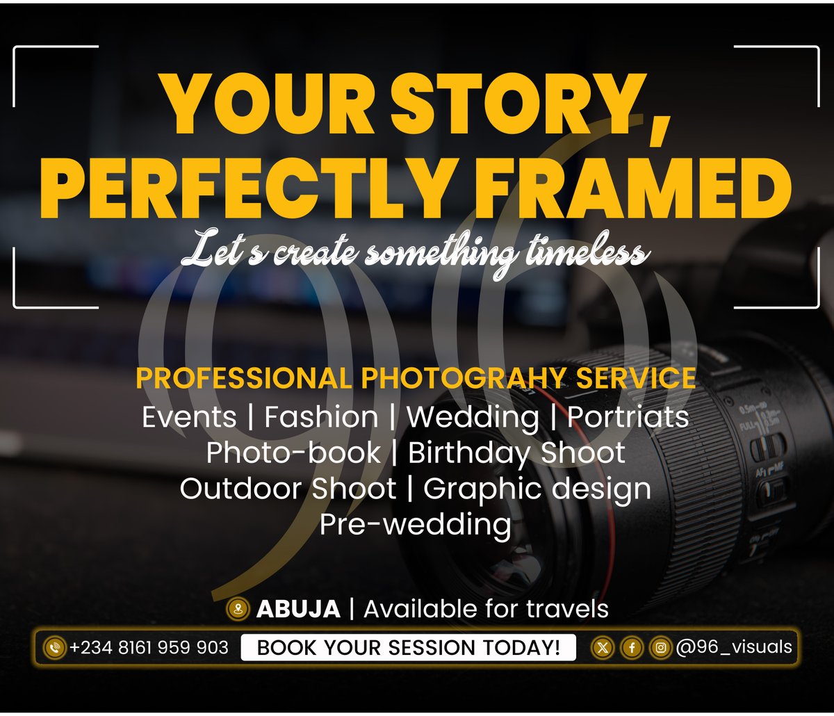 beatrend's tweet photo. BOOKINGS OPEN...

Portraits • Events • Lifestyle • Brand  
📍Abuja | Zaria &amp; Available to travels.
 
DM or WhatsApp to lock your booking date.  
🚨Limited slots for May. https://t.co/KnFvsQlCmZ