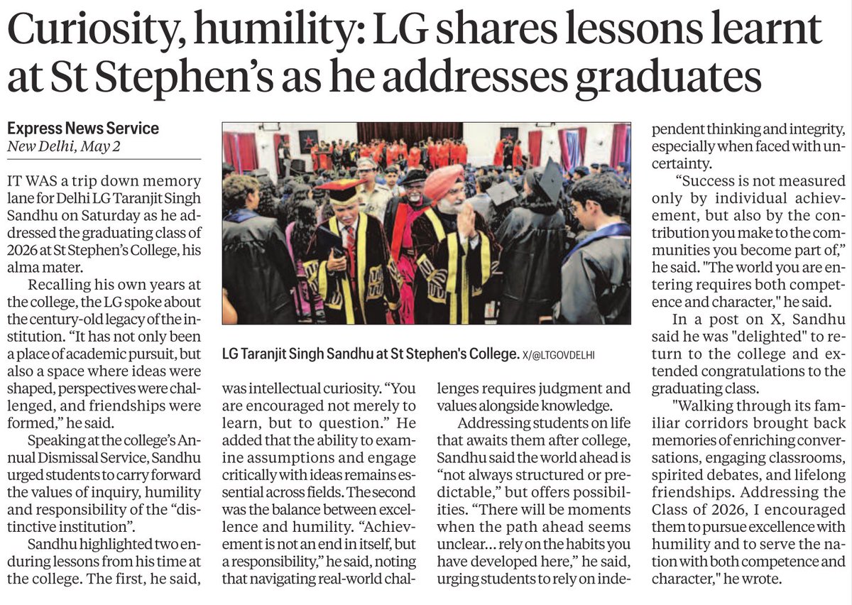 D_U_Teachers's tweet image. #StStephensCollege #DU #DelhiUniversity 

Indian Express, 03/05/2026