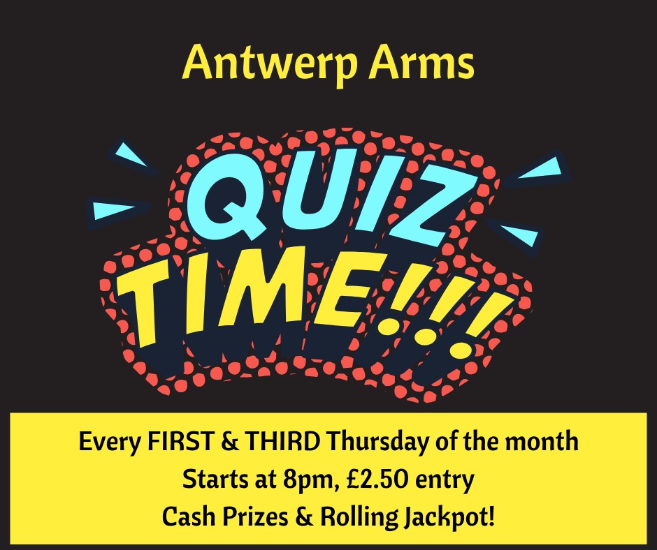 AntwerpArmsAsoc's tweet image. What's on at The Antwerp this week?

Tues
Spins and Needles 4.00pm onwards.

Weds
Irish Music - 7:30pm onwards.

Thurs
Pub Quiz - 7:30pm for 8pm start.

Fri
DJ Terry 8.00 pm

Sat
Las Chanchas 

#northlondonpub #livemusic #craft