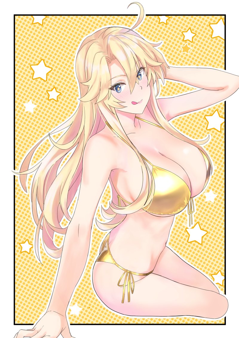 GWなのでアイオワさんの✨金ビキニ✨
新刊絵の差分です✨ 