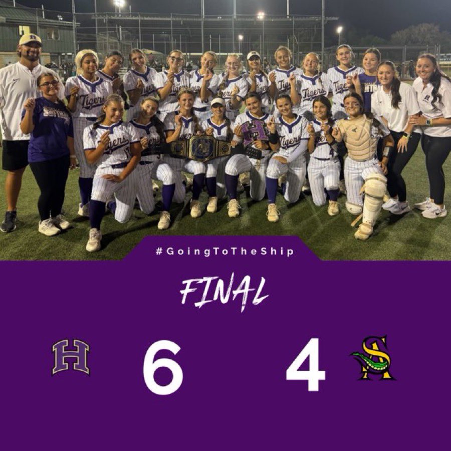 hahnvillesports's tweet photo. Tigers WIN! Hahnville softball is headed to the STATE CHAMPIONSHIP! Tigers take down St. Amant 6-4 to punch their ticket! 🥎🐅 https://t.co/GAHMTFVmgm