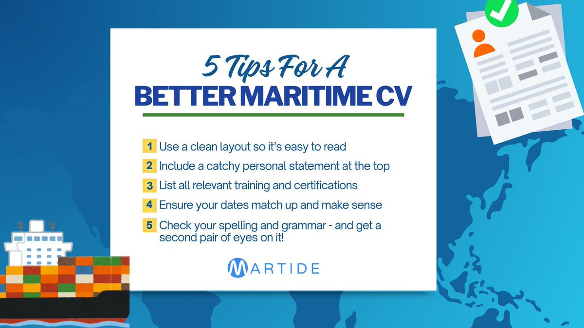 martide_jobs's tweet photo. ๐ป๏ธ Find more tips and ideas in our blog post here: https://t.co/PNXwvl6lBE ๐ข
#SeafarerJobs #MaritimeJobs #JobsAtSea https://t.co/YyTuJCwOcu