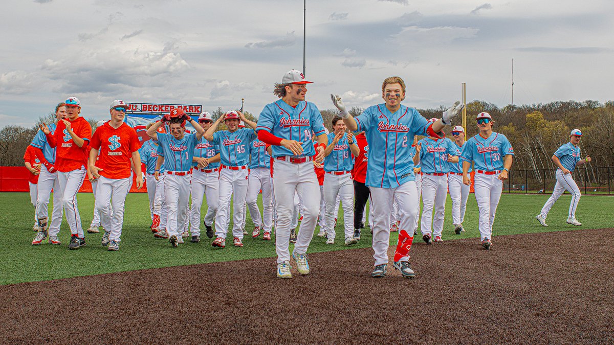 SJUJohnnies's tweet image. . @SJU_Baseball closed its conference schedule today with a doubleheader split vs. Bethel on Senior Day in Collegeville.

RECAP: gojohnnies.com/news/2026/5/2/…

#GoJohnnies | #d3baseball