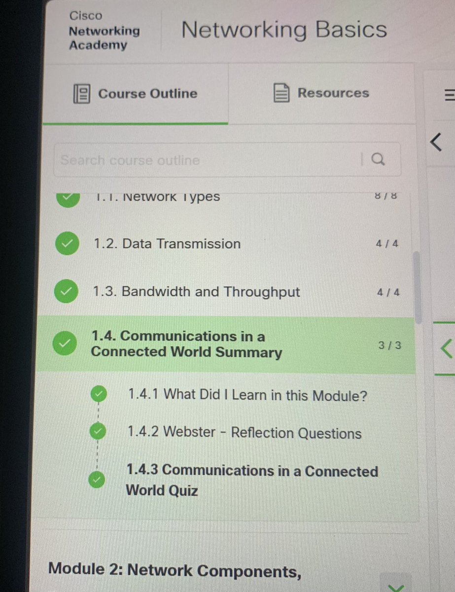 mr_kay7's tweet image. Module 1 of @CiscoNetAcad NETWORKING BASICS. DONE ☑️ 

Covered everything from network types to the math behind bits and terabits. Also finally cleared up the difference between Bandwidth (the max capacity) and Throughput (the actual speed)

#CyberSecurity  #Cisco #Networking