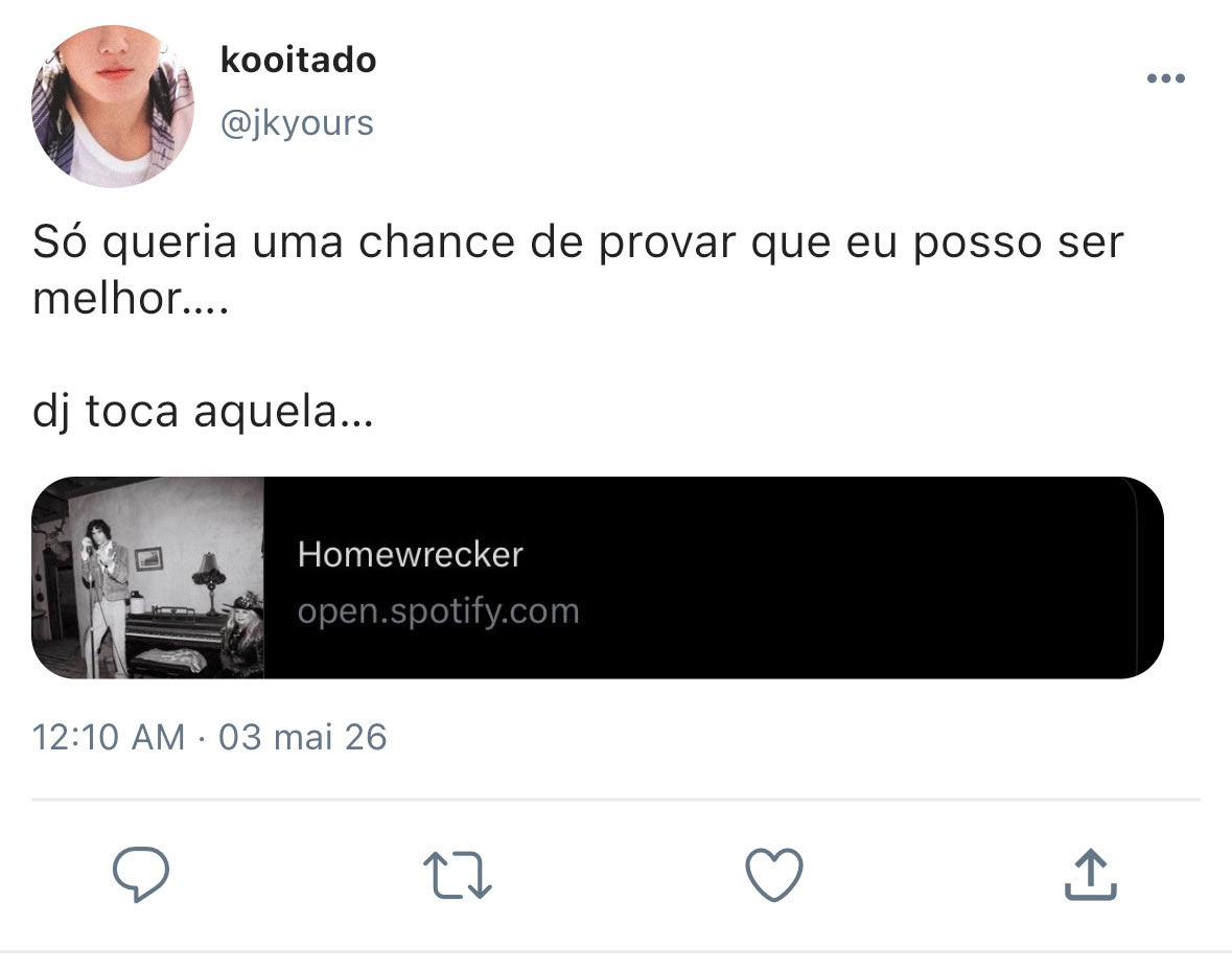 hesouluv's tweet photo. #taekookau — White Lies

Após anos de silêncio, Tae e JK se reencontram para beber enquanto a namorada de Tae, está longe. Mas então JK, embriagado, confessa que o afastamento foi um refúgio, por ele não suporta ser apenas amigo quando sabe que seria melhor para Tae do que ela.
+ https://t.co/zeGqAJIUgZ