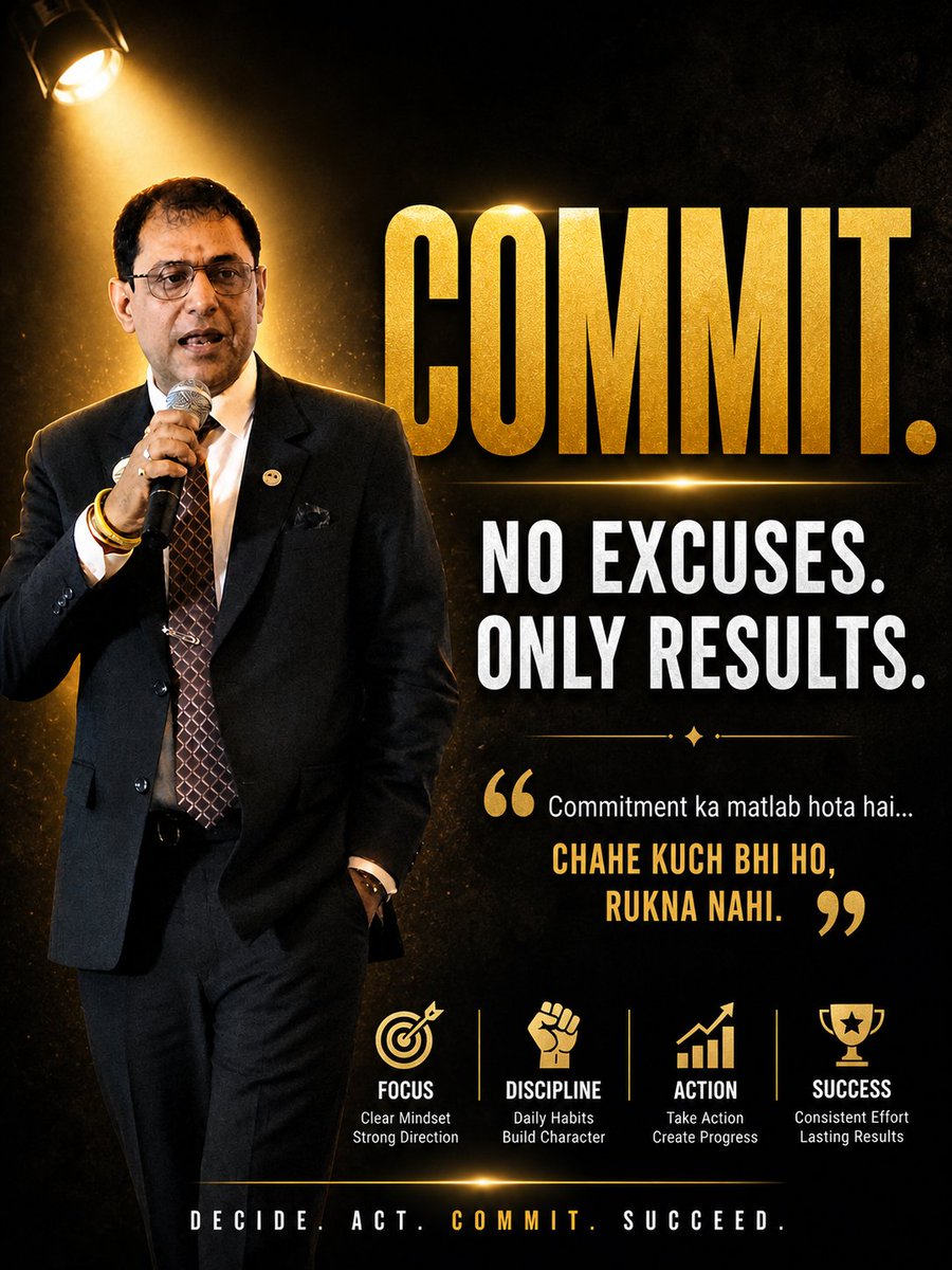 kumranaveen's tweet image. Aaj decision ka din hai.
Half mindset se kabhi full result nahi aata.
Jab tak commitment strong nahi hota,
tab tak result bhi weak hi rehta hai.
Aaj decide karo —
“Karunga bhi, aur complete bhi karunga.” 💯
📲 #missionidealweight #kumrafitcoach #commitment #takeactionnow