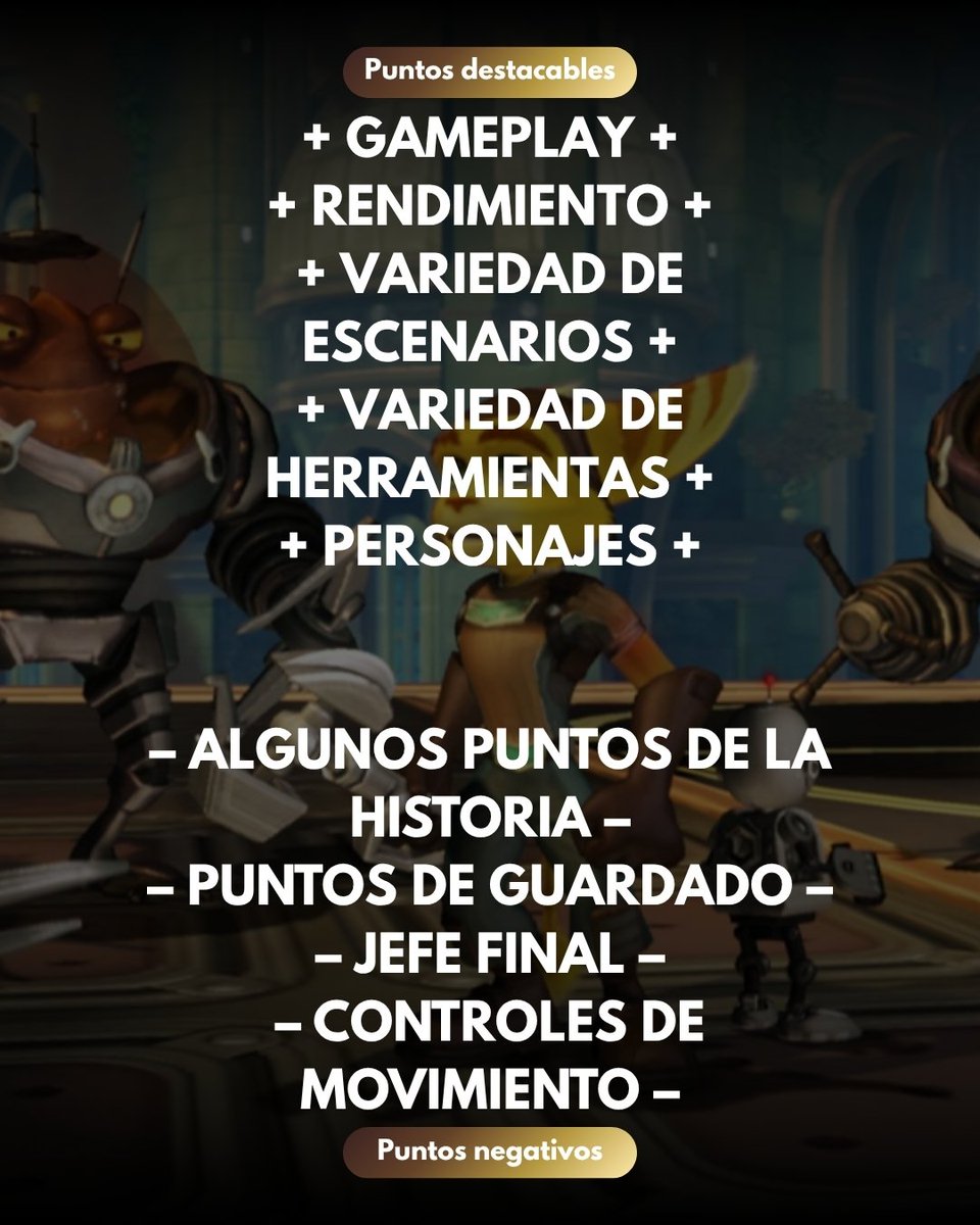 NG_Plus_'s tweet image. UN DÍA, UNA RESEÑA (DÍA 122)

Ratchet &amp;amp; Clank Future: Tools of Destruction es un muy buen juego de plataormas y acción que introdujo puntos algo polémicos en la historia de la saga y que, aún a día de hoy, no están totalmente cerrados.

.

#ratchetandclank #playstation #review