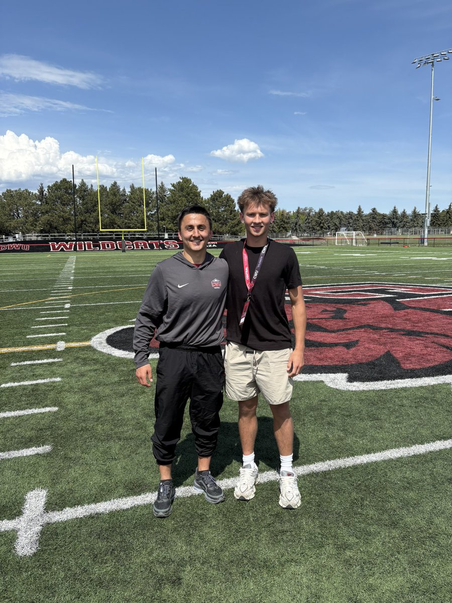 taytonjackman2's tweet photo. Had a great visit at @CWUFB! And a great conversation with @CoachMullinCWU. Go Wildcats! https://t.co/iV1mibe6WP