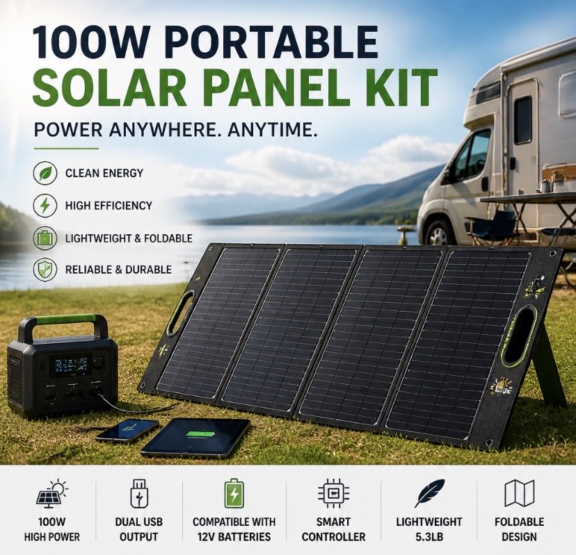 econex23's tweet image. Ready to power your adventures anywhere? ☀️ Discover how the 100W Portable Solar Panel Kit keeps your devices running off-grid with ease. 🔋🌍👉🏻 econx.buzz/100w-portable-…

#SolarPower #OffGridLiving #CampingGear #RenewableEnergy #RVLife #EcoFriendly #SolarEnergy #TechLife