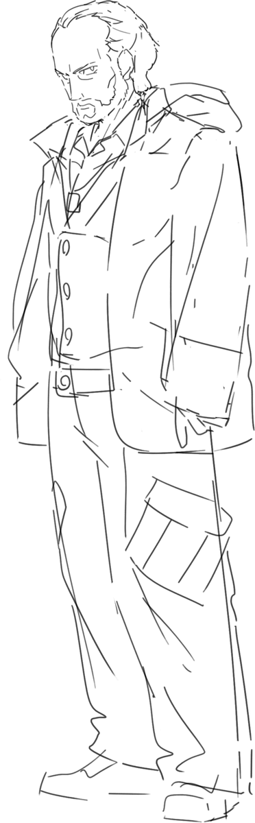 Bin1production's tweet photo. アレックスを描いてくれたDRさん(https://t.co/ft1ji0oW86)がまさにこんな感じだった。
くっそ早い。

最初に打合せで3日くらい設定のやりとりをして、その4日後にもうほぼ完成に近いラフを送ってくれた。

さらに1週間くらいでほとんど完成した絵があがってた。
しかも本職はイラストレーターじゃないらしい。
まじで？
こわっ。
画像は一番最初のラフと、一番最初の完成イラスト。

たくちゃん(https://t.co/16tYgEttbW)も筆が乗ってるときのスピード感おかしい。
数分とかでラフがあがってくるよ。
画像は最初期のワッケイン。