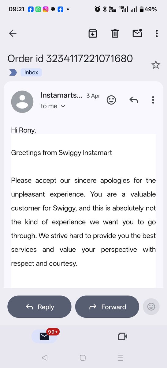 ronyjohnnit's tweet photo. @SwiggyCares https://t.co/taNlWAVJpv