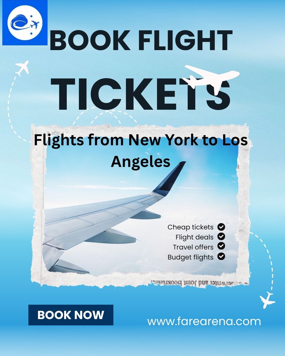 Find cheap flights from New York to Los Angeles with FareArena. Compare airlines, explore nonstop options, and book the best NYC to LAX deals. Enjoy fast booking, low fares, and a smooth travel experience every time.

Visit:- farearena.com/flight/new-yor…