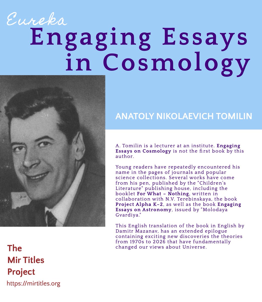 MirTitles's tweet image. Engaging Essays In #Cosmology by A. Tomilin
new translation alert!
A book of essays and short stories about the people and the achievements of #structure and #development of the #Universe  to the present day
mirtitles.org/2026/05/03/eng…
#soviet #popsci #scipop #history Astronomy