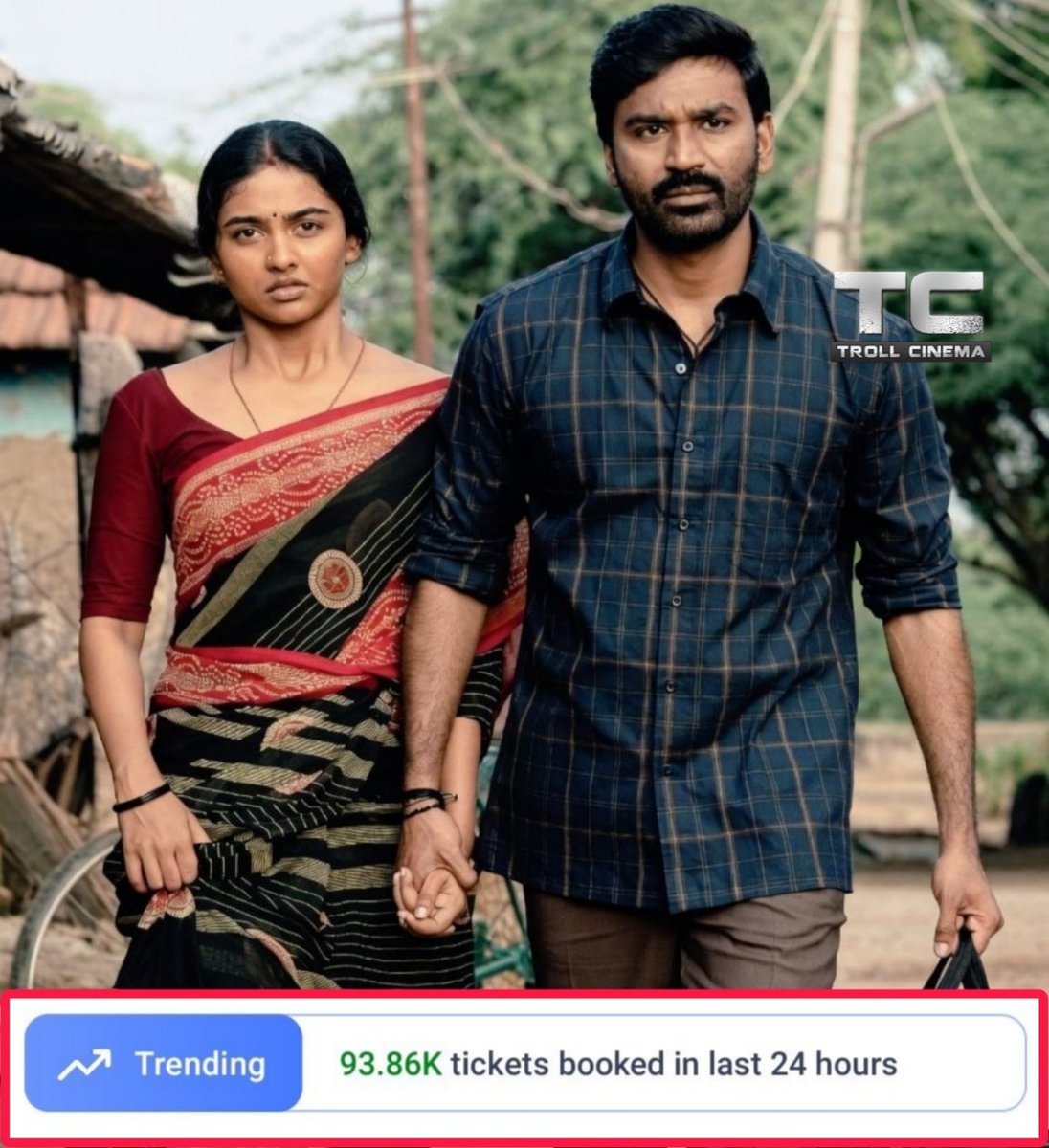 Troll_Cinema's tweet photo. #Kara BMS TREND CONTINUES🔥 
93k+ Tickets Booked Yesterday 🎟️

Tickets booked on BMS

Pre Sales ~ 67.22K
Day 1 ~ 118.5K
Day 2 ~ 133.04K
Day 3 ~ 93.86K

Total ~ 412.62K
#Dhanush https://t.co/SDbaVbyIap