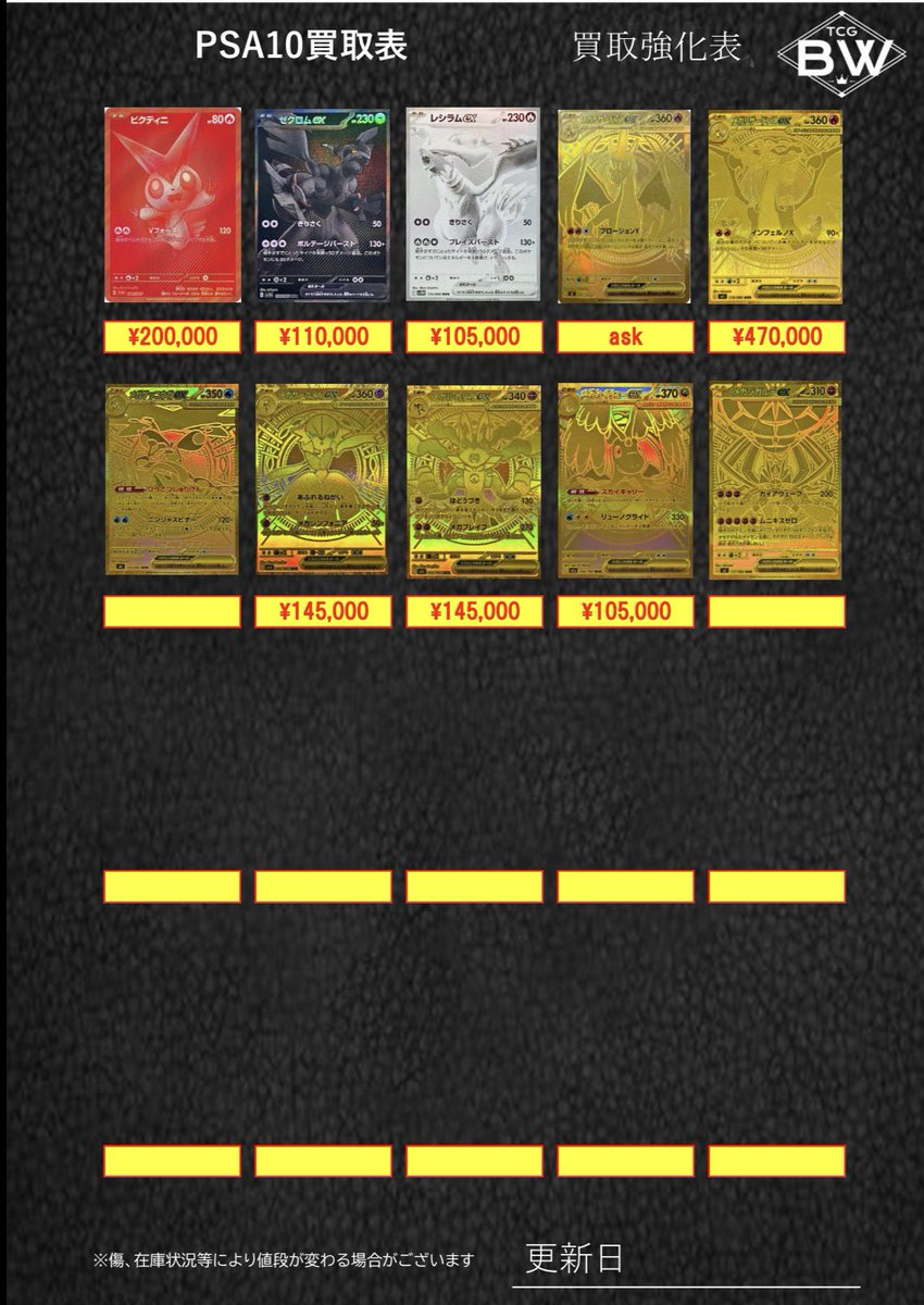 ALL PSA10 4枚セット エネルギーマーカー 金 PSA10 BWR.MUR